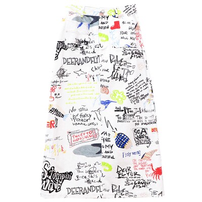 原创满印涂鸦长短两版A字半身裙