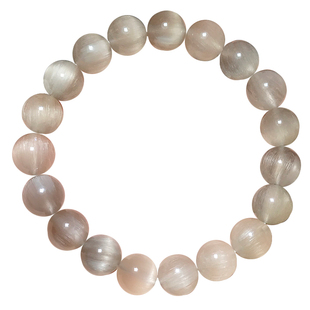 一物一图天然白兔毛银发晶手链满顺发猫眼石彩兔毛水晶白发晶手串