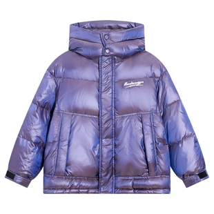 男童冬装镭射反光三防连帽羽绒服2025新款儿童中学生运动防寒外套