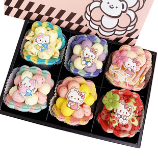 韩式圣诞三丽鸥贝壳胖马卡龙甜品卡通甜点高端生日蛋糕饼干礼盒装