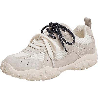 TATA他她银色休闲运动鞋女鞋真皮复古阿甘鞋春季新款7E722AM5奥莱