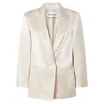 商场同款 摩萨克2025夏新款腰头光泽感淡人系醋酸缎面西装外套女