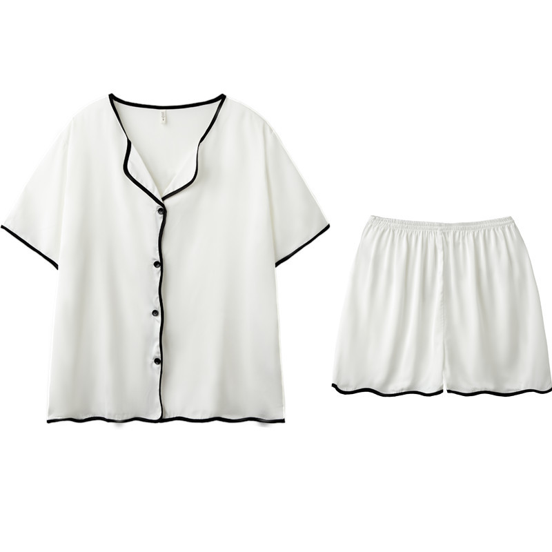2023性感睡衣女夏季薄款冰丝短袖短裤开衫休闲家居服套装高级感潮