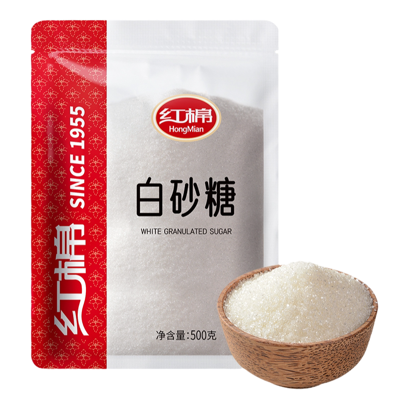 红棉细砂糖400g*3甘蔗糖烘焙家用幼沙糖官方旗舰店精制白砂糖白糖