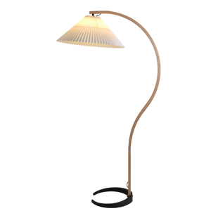 百褶落地灯复古vintage丹麦法式客厅卧室ins北欧美式原木落地台灯