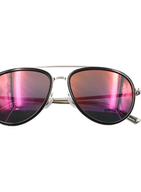 透明圆形潮墨镜炫彩复古风偏光镜