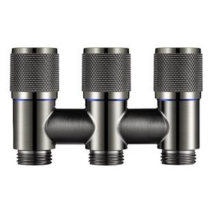 全铜洗衣机三出角阀四通一进水龙头分水阀三通进水水管加长止水阀