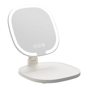 LED化妆镜可折叠带灯便携式随身ins风学生宿舍台式桌面镜高清网红