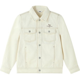 安奈儿童装男童仿牛仔夹克外套2026春新款休闲透气工装风宽松上衣