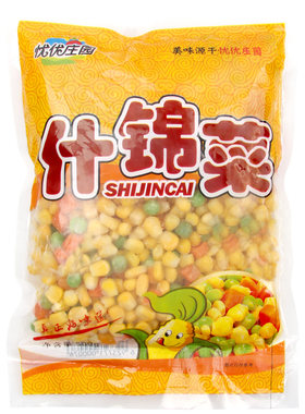 速冻蔬菜粒什锦菜混合500g三色