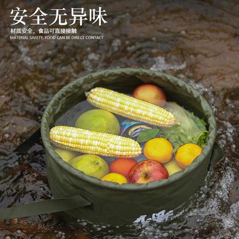 新款便携式户外可折叠水桶10L大容量水桶打手20L旅行户外提桶