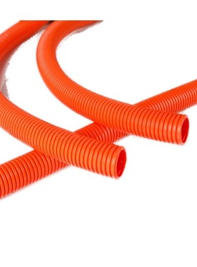 供应橙红色PE软管AD32柔软塑料穿线波纹管电缆抗压