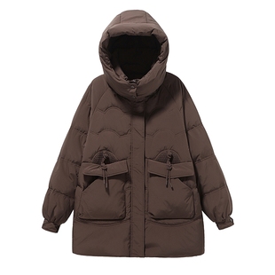 帽子可拆300特大码羽绒服女200斤胖mm冬季宽松中长款加厚保暖外套