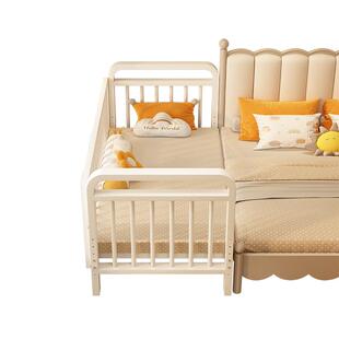 铁艺儿童床拼接床婴儿床宝宝边床铁架单人床护栏可升降加宽拼接床