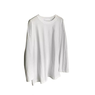2025秋装长袖打底衫女大码宽松长款遮屁股白色纯棉基础圆领t恤女