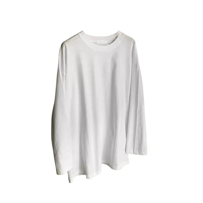 长款遮屁股白色纯棉基础t恤