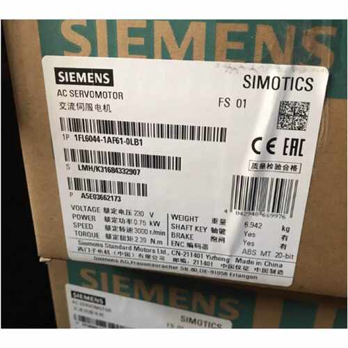 议价1FL6044-1AF61-0LB1西门子V90伺服电机0.75KW 1FL60441AF610L