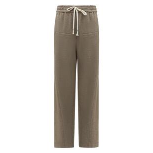 COCOBELLA细腻柔软垂感针织糯米裤女宽松休闲直筒抽绳卫裤PA0001