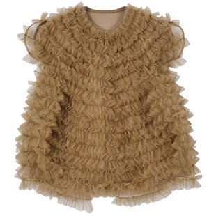 江南布衣童装木耳边网纱连衣裙公主裙蓬蓬裙演出服女童jnbybyjnby