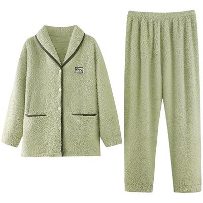 睡衣女士秋冬法兰绒长袖家居服