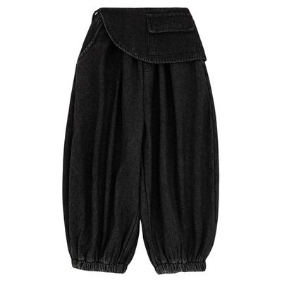 幼悠男童加绒加厚牛仔裤冬季耐磨耐造不易褪色时髦百搭宽松灯笼裤