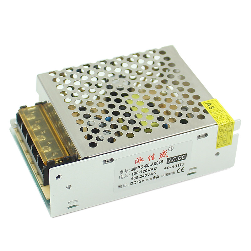 监控开关稳压电源适配器220V转12V5A蜂窝LED集中供电DC直流变压器