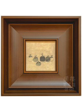 玄关餐厅中古风绢丝实木装饰画