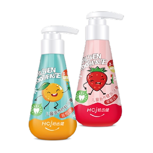 皓齿健儿童牙膏奥拉氟防蛀固齿3—6—12岁防龋齿换牙按压宝宝牙膏