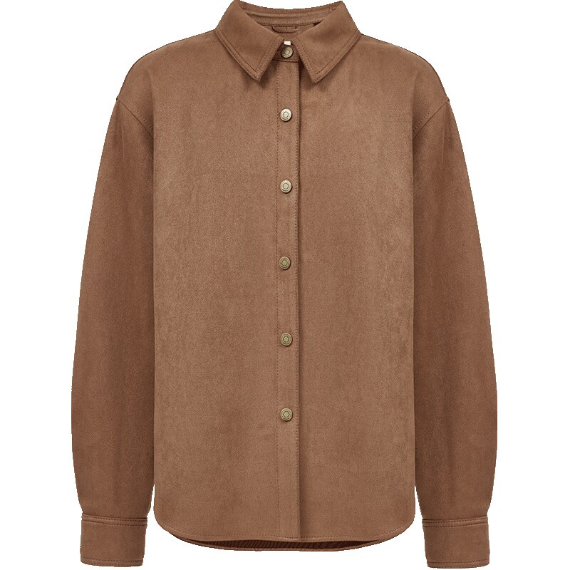 【秋冬美拉德】ONLY2025秋季新款PU麂皮绒感衬衫半裙套装