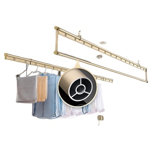 【政府补贴】盼盼手摇晾衣架升降阳台晾衣杆双杆式室内家用晒被杆