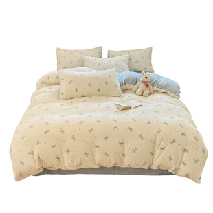 牛奶绒被套单件冬季加绒四件套加厚法兰珊瑚绒被罩学生宿舍被单人