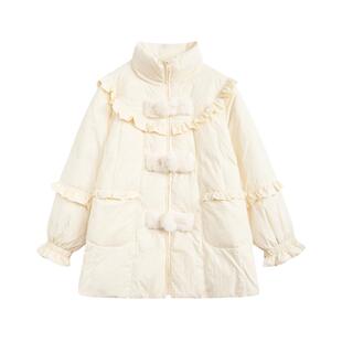 紫涵白鸭绒小个子短款红色羽绒服女冬季新款甜美可爱面包服外套