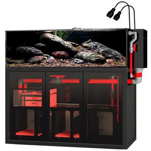 直角溢流套餐缸金晶超白玻璃底滤鱼缸过滤槽沉淀仓定制定做