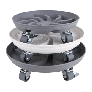 透气可移动花盆托盘带轮万向轮承重底座圆形加厚树脂滚轮大号底托