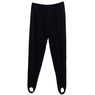 复古老款式韩国绒细条纹踩脚健美裤女士外穿打底裤瘦身百搭踏脚裤