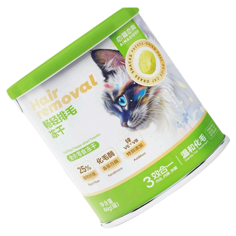 万人回购!温和排毛鲜肉猫草冻干