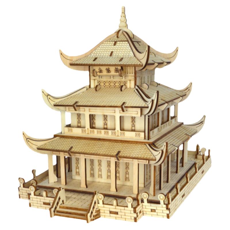 岳阳楼木质立体模型拼图