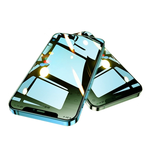 绿光护眼/适用iPhone15promax防窥气囊膜14钢化膜苹果13抗蓝光全屏防爆不碎边12手机贴膜听筒防尘网11防摔XR