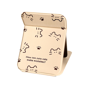 可爱猫咪折叠化妆镜女桌面可立梳妆镜便携随身小镜子学生2026新款