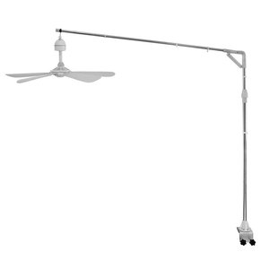 洛士奇小吊扇支架办公桌床上固定架子吊杆微风扇床头挂杆伸缩加粗