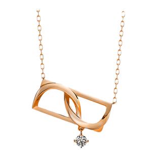 周生生PROMESSA字母18K玫瑰金钻石项链礼物93568N