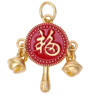 圣诞树装饰吊坠diy手链隔珠配件手工材料平安喜乐财神爷吊牌批发