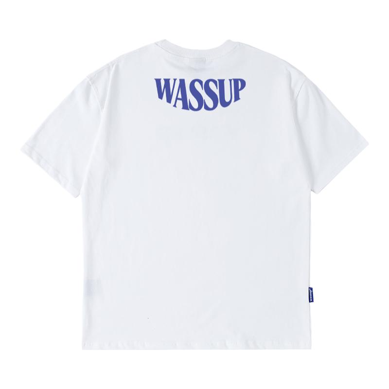 WASSUP美式重磅字母短袖T恤男