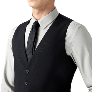【小蓝西】VICUTU/威可多商务正装时尚修身舒适男士西服马甲 黑色