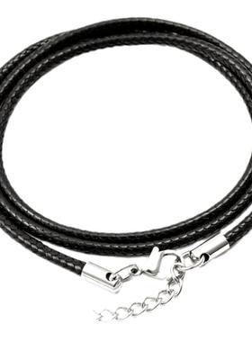 浪漫风暴钛钢黑皮绳子女男挂绳