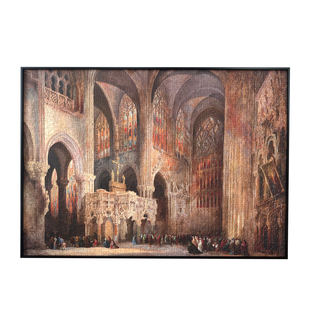 轻奢现代简约拼图框架装裱1000片相框烈日大教堂70×50单框防潮框