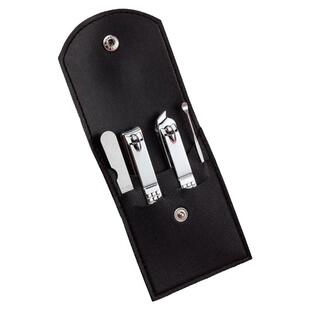 指甲刀礼品指甲剪套装挖耳勺指甲锉皮套4件套可定制印logo指甲钳