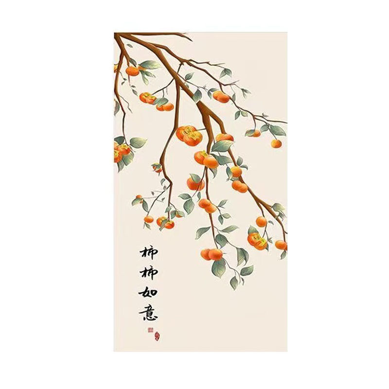 新中式事事如意贴纸装饰网红双开门门贴衣柜宿舍家用旧门翻新整张