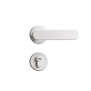 奶油风白色门锁室内卧室房门锁门把手北欧静音磁吸现代极简门锁