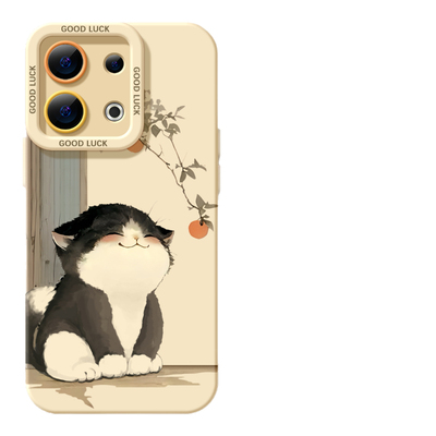 适用opporeno14手机壳女款reno13pro保护套11全包9pro硅胶9/8/6防摔reno7se高级oppo软壳12pro柿子猫咪reno10